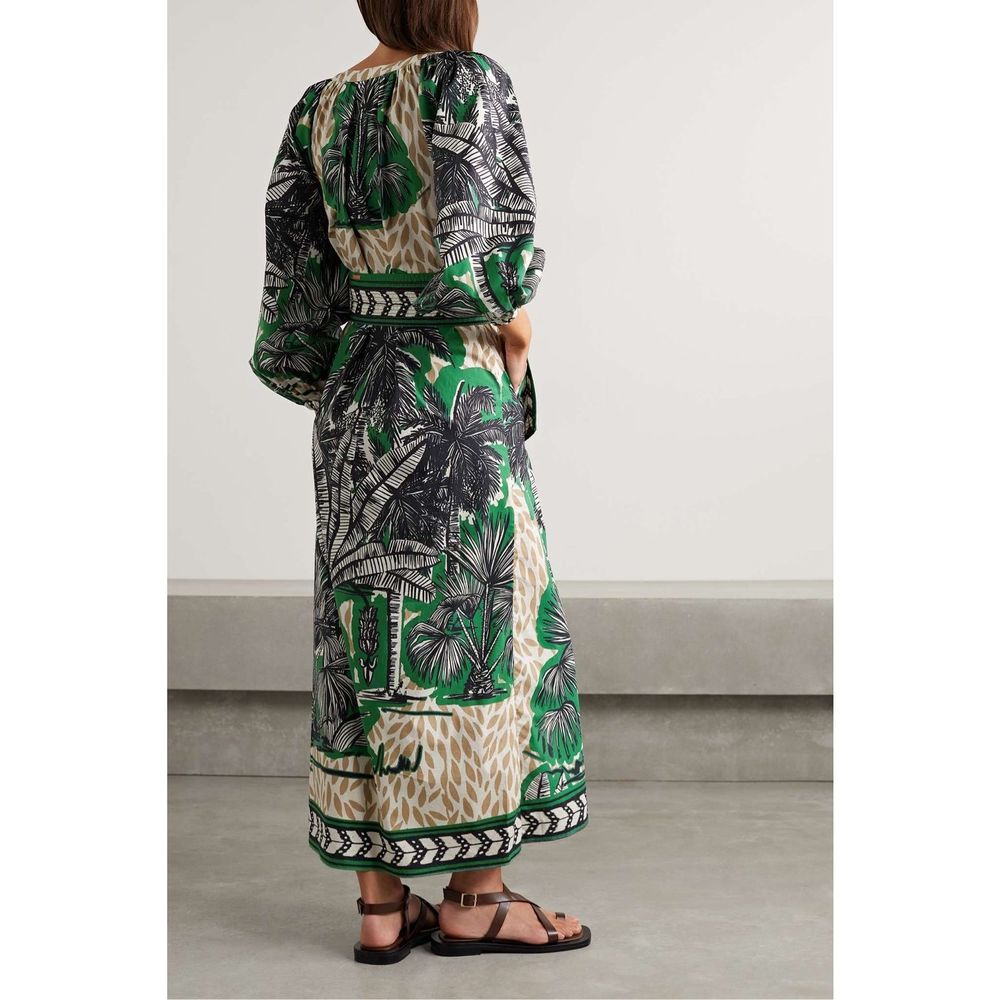 JOHANNA ORTIZ Quiet Solitude floral-print cotton midi dress US 0 $950 - Picture 4 of 11